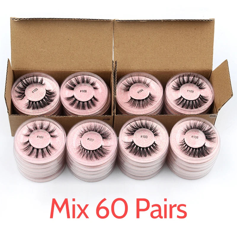 Wholesale Lashes 4/50/100 Pcs Eyelashes Bulk 3D Mink Lashes Makeup Natural False Eyelashes Wispy Long Faux Cils maquillaje femme