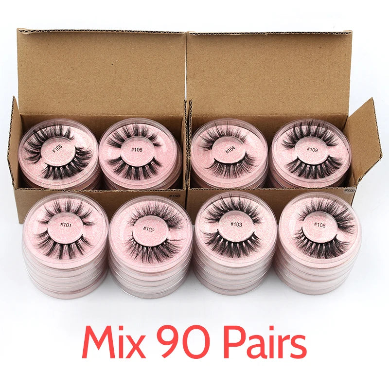 Wholesale Lashes 4/50/100 Pcs Eyelashes Bulk 3D Mink Lashes Makeup Natural False Eyelashes Wispy Long Faux Cils maquillaje femme