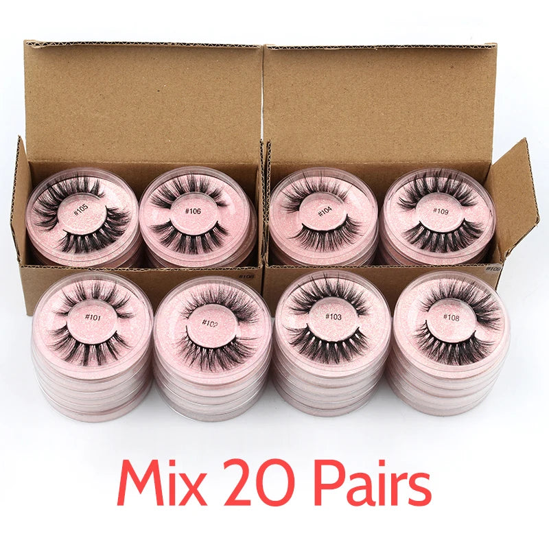 Wholesale Lashes 4/50/100 Pcs Eyelashes Bulk 3D Mink Lashes Makeup Natural False Eyelashes Wispy Long Faux Cils maquillaje femme