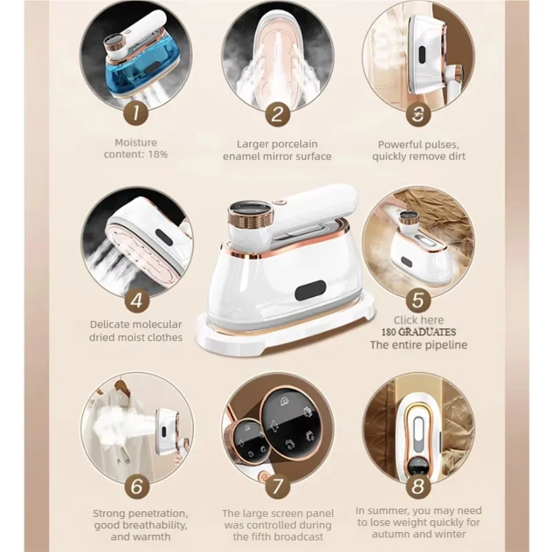 1200W new handheld hanging iron four temperature foldable small portable dormitory student ironing clothes steam brush