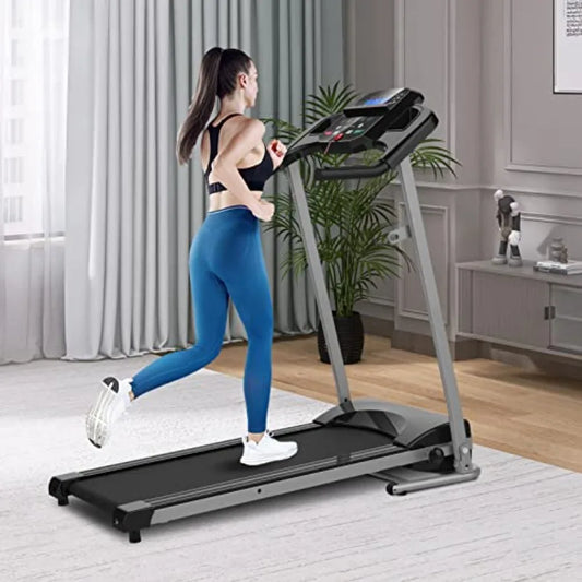 Folding Treadmill for Home Office Gym Electric Running Walking Exercise Machine with LCD Monitor Cup Holder 12 Preset Programs