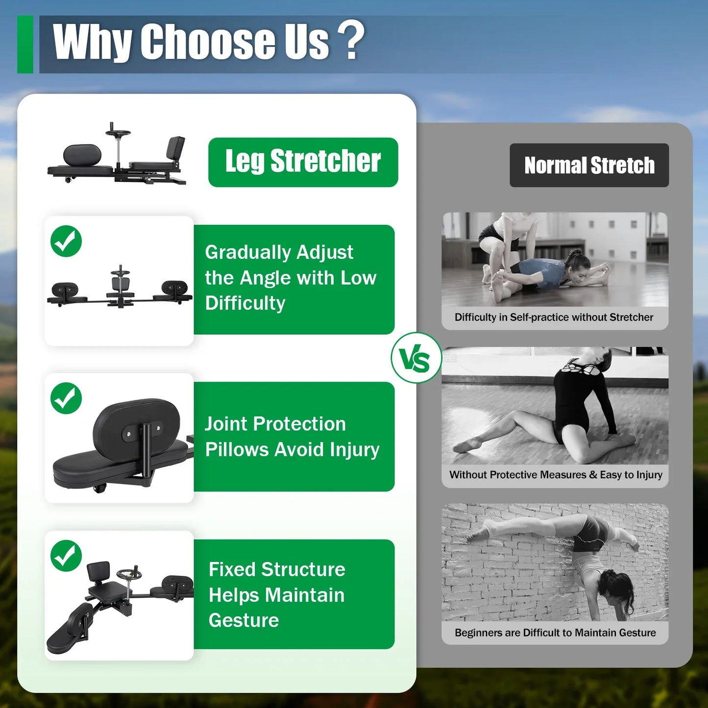 Hign-concerned Leg Stretcher 3 Bar Leg Spreader Heavy Duty