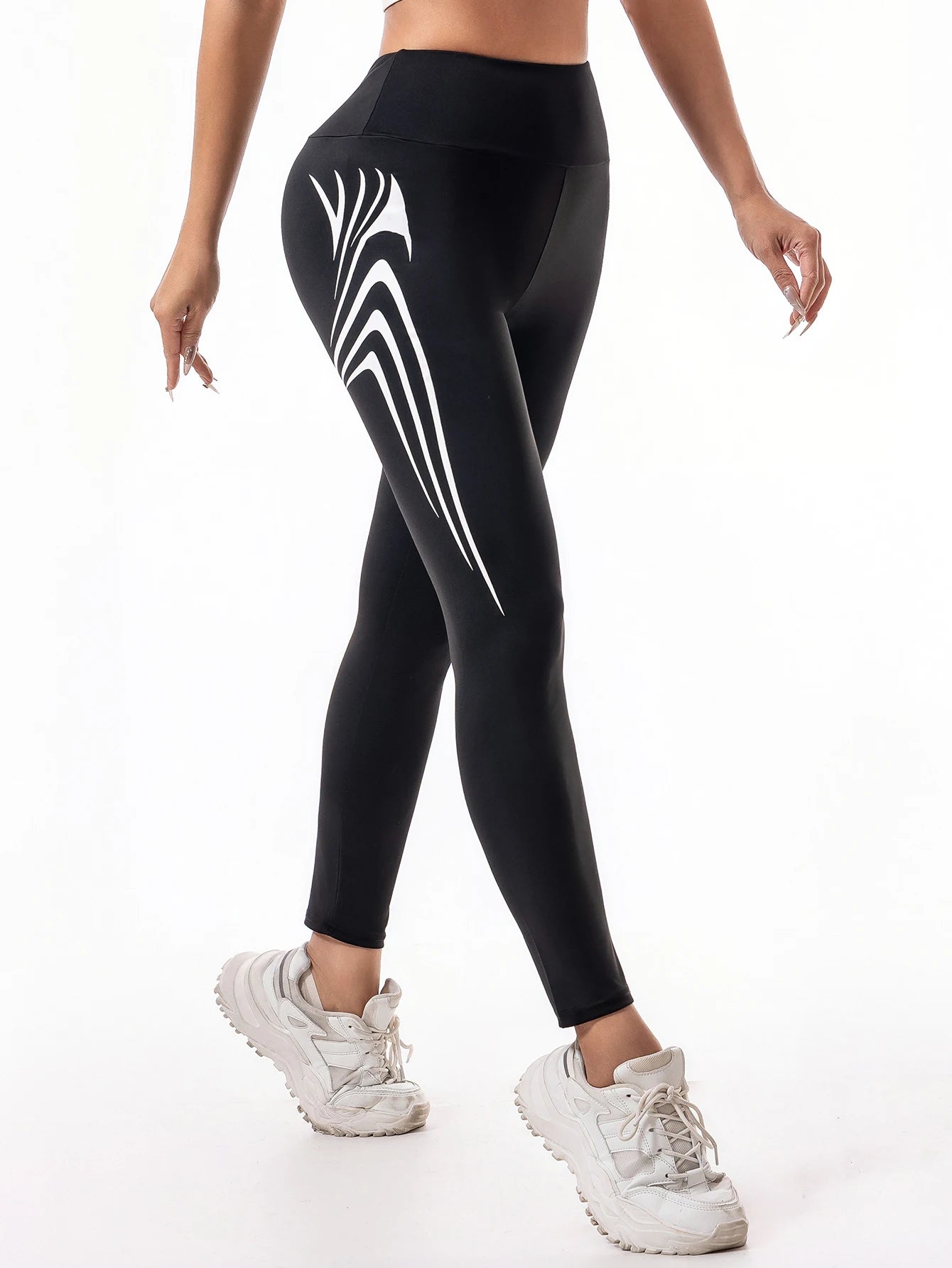 Letter fitness quick dry pants women slim slim sports running casual yoga nine-point pants summer thin