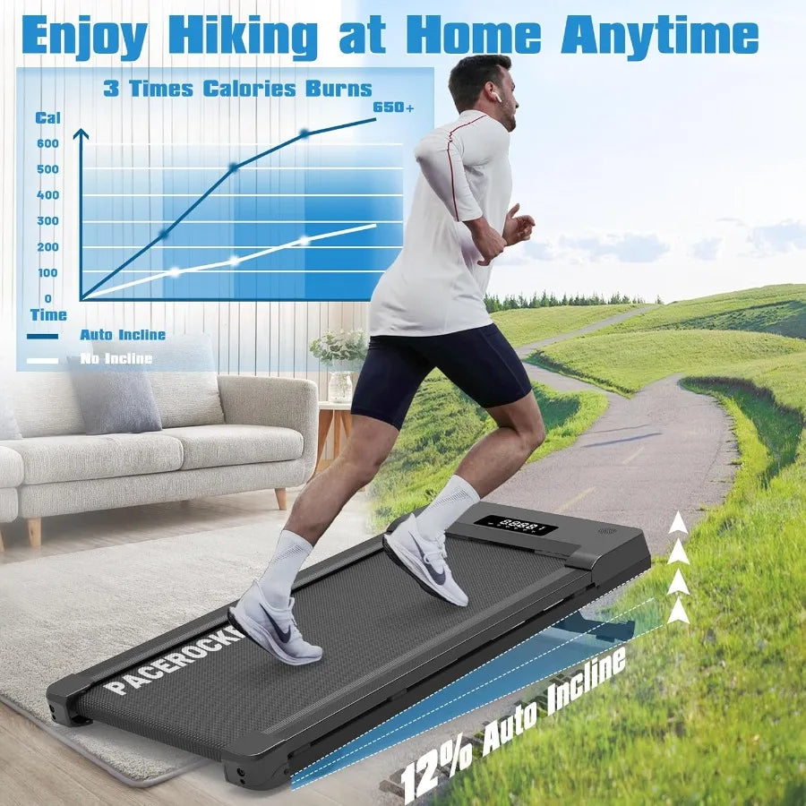 Fold Walking Pad Treadmill 12 Incline 9 Levels 5 MPH