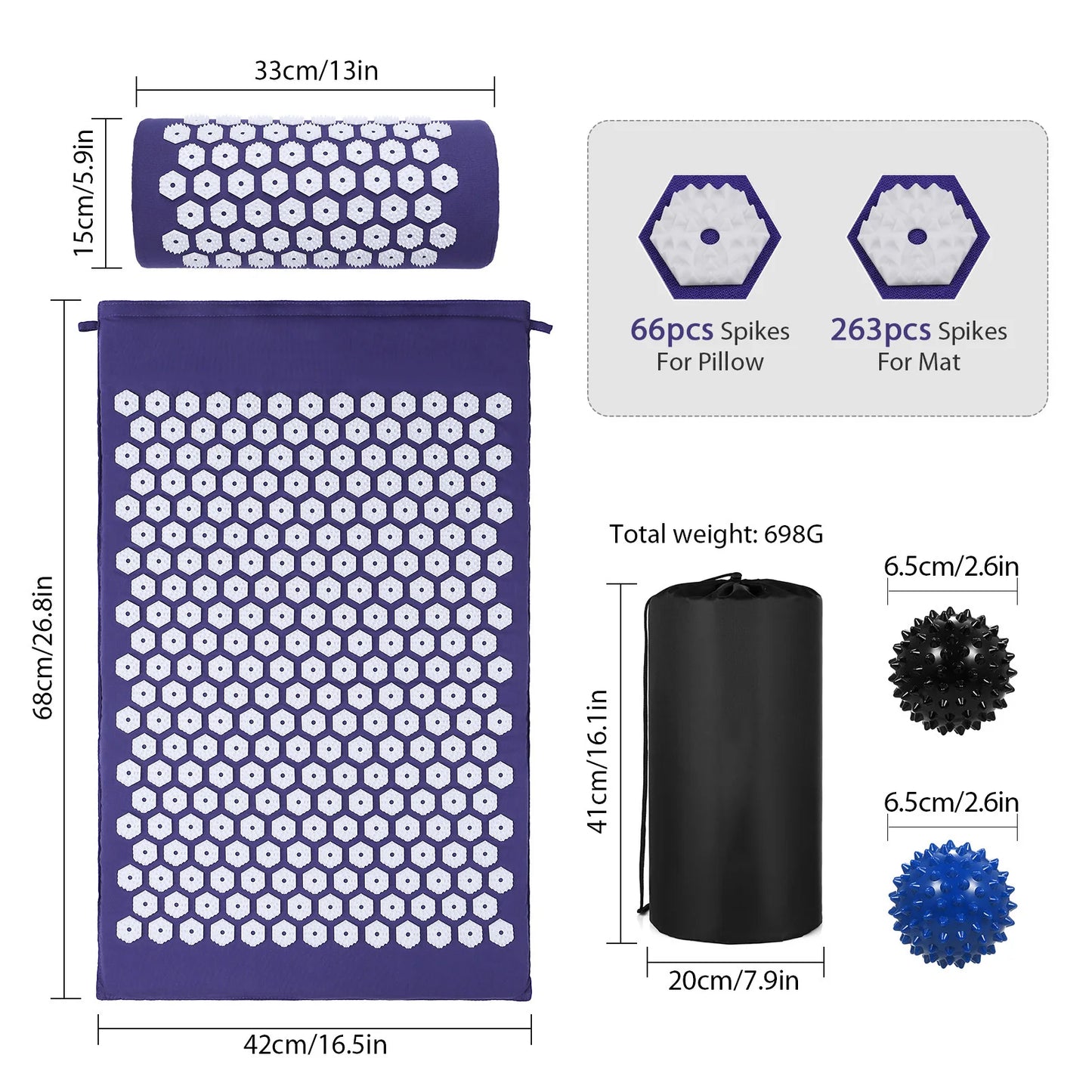 acupressure mat for stress relief TOMSHOO Acupressure Mat and Pillow Massage Set with Bag for Muscle Relaxation Stress Relief