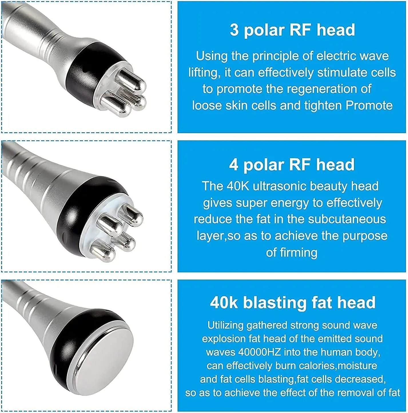 RF Tool 40K Cavitation Ultrasonic Body Slimming Machine Multi-Polar Anti-Wrinkle Rejuvenation Skin Lift Tighten