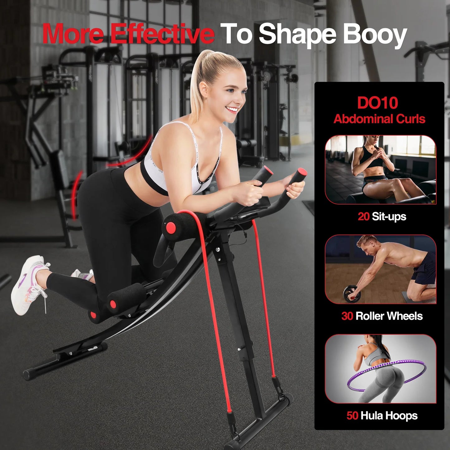 GIKPAL Foldable Ab Machine Core Abdominal Trainer Home Gym