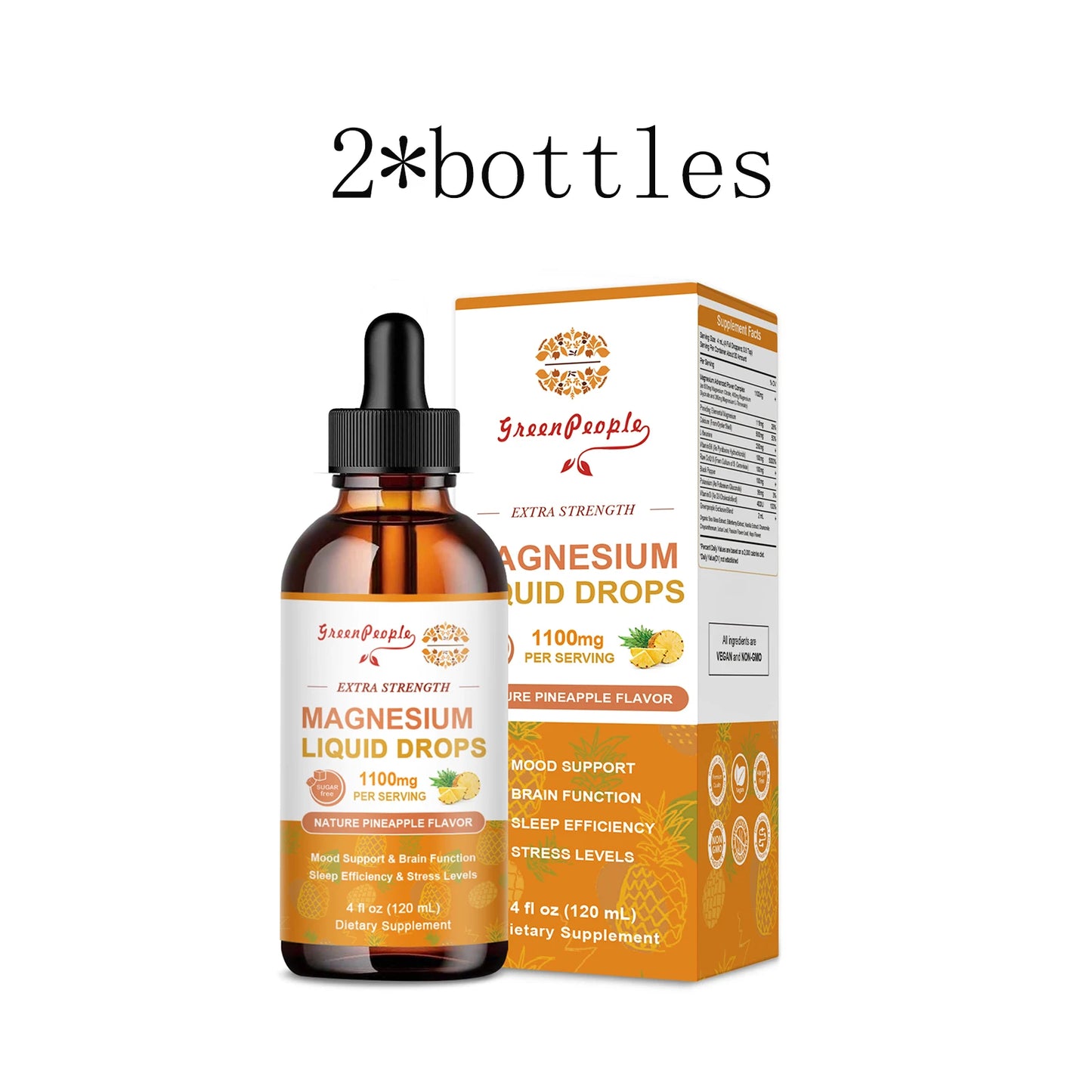 Magnesium Complex Supplement , Magnesium Liquid Drops with Magnesium Glycinate & Citrate ,Calm Mood, Muscle & Sleep for Adults