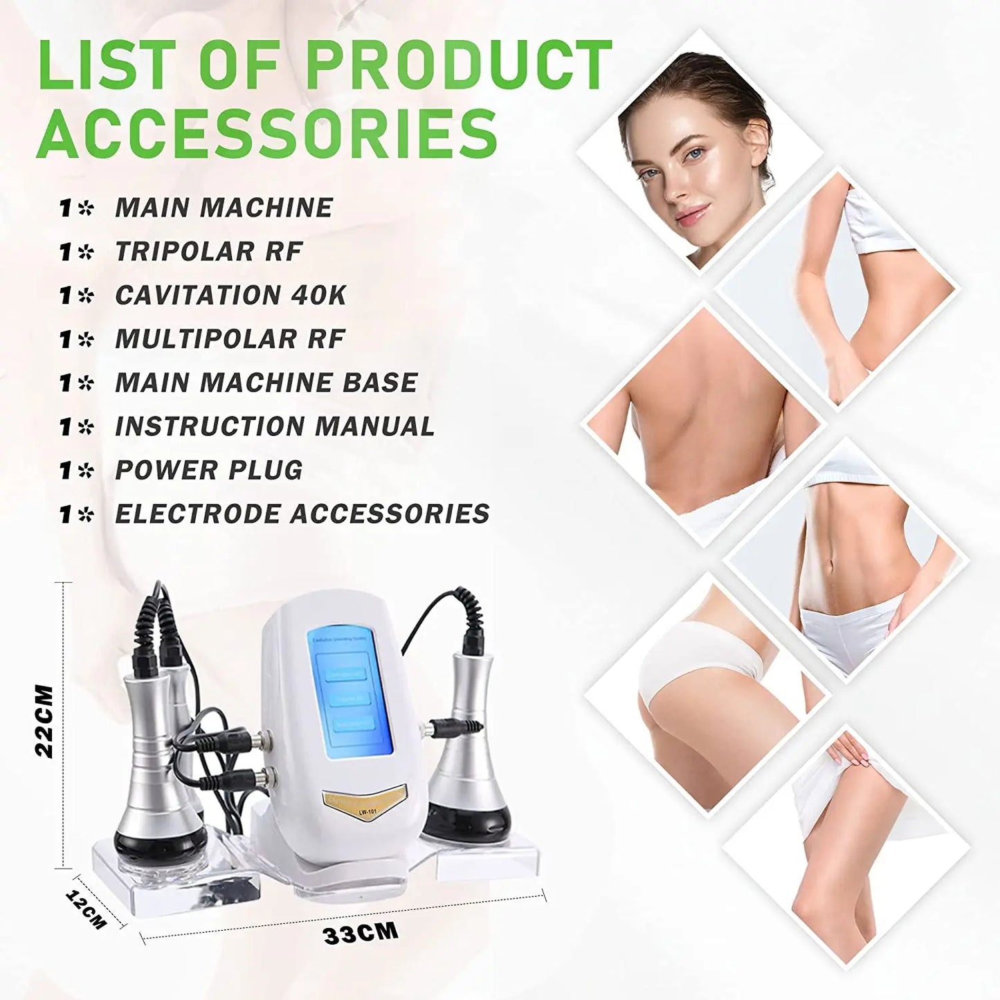 RF Tool 40K Cavitation Ultrasonic Body Slimming Machine Multi-Polar Anti-Wrinkle Rejuvenation Skin Lift Tighten