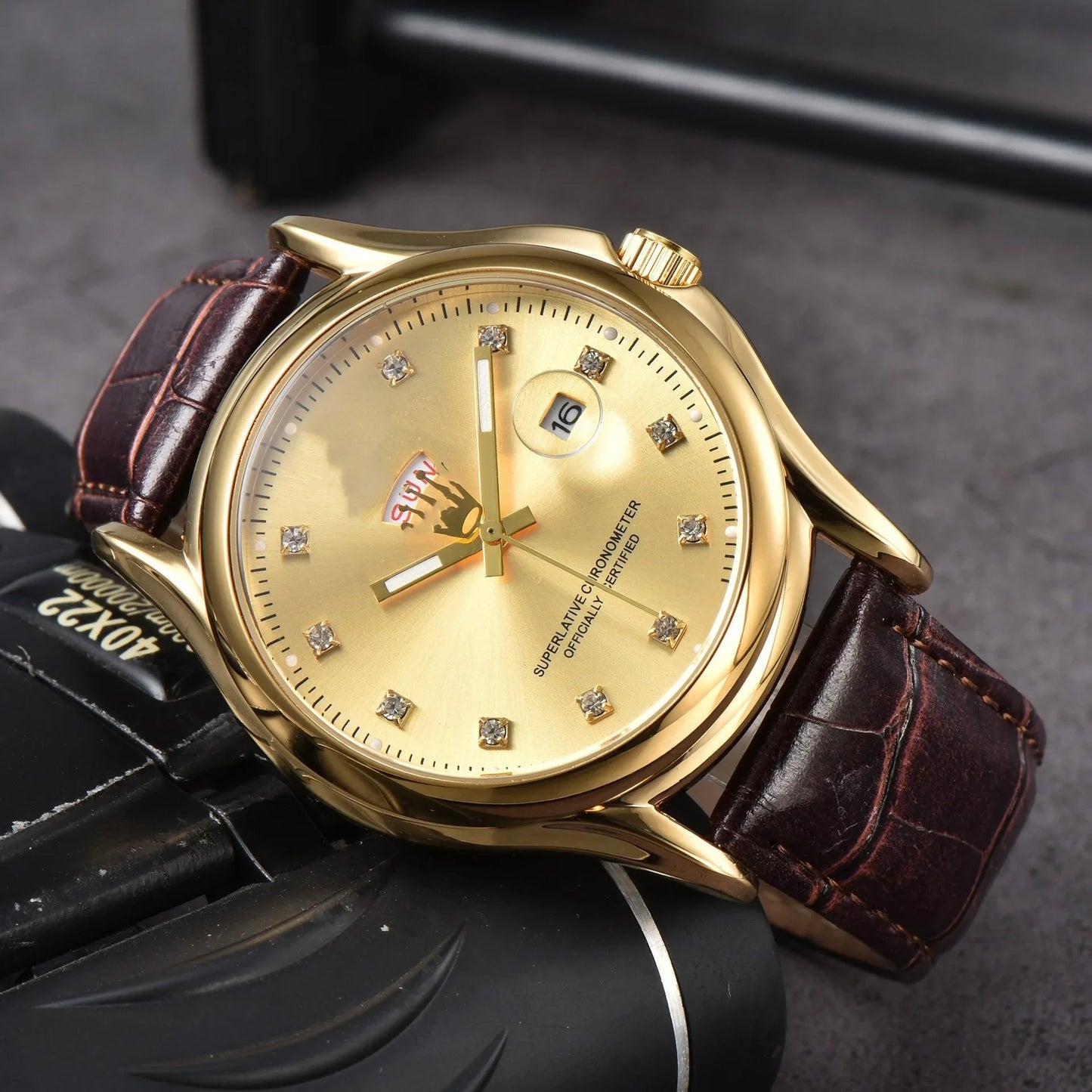 2025 New Luxury Men's Automatic Watch, Sapphire Crystal, Date Display, 100M Waterproof, Genuine Leather Strap, Business Casual