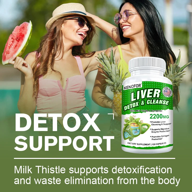 Fatty Liver Cleanse and Liver Detox Supplement - with Turmeric, Milk Thistle and Dandelion for Men Women To Support Liver Health