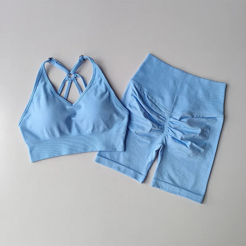 CN Yoga Sets Women High Waist Workout Gear Gym Sportswear