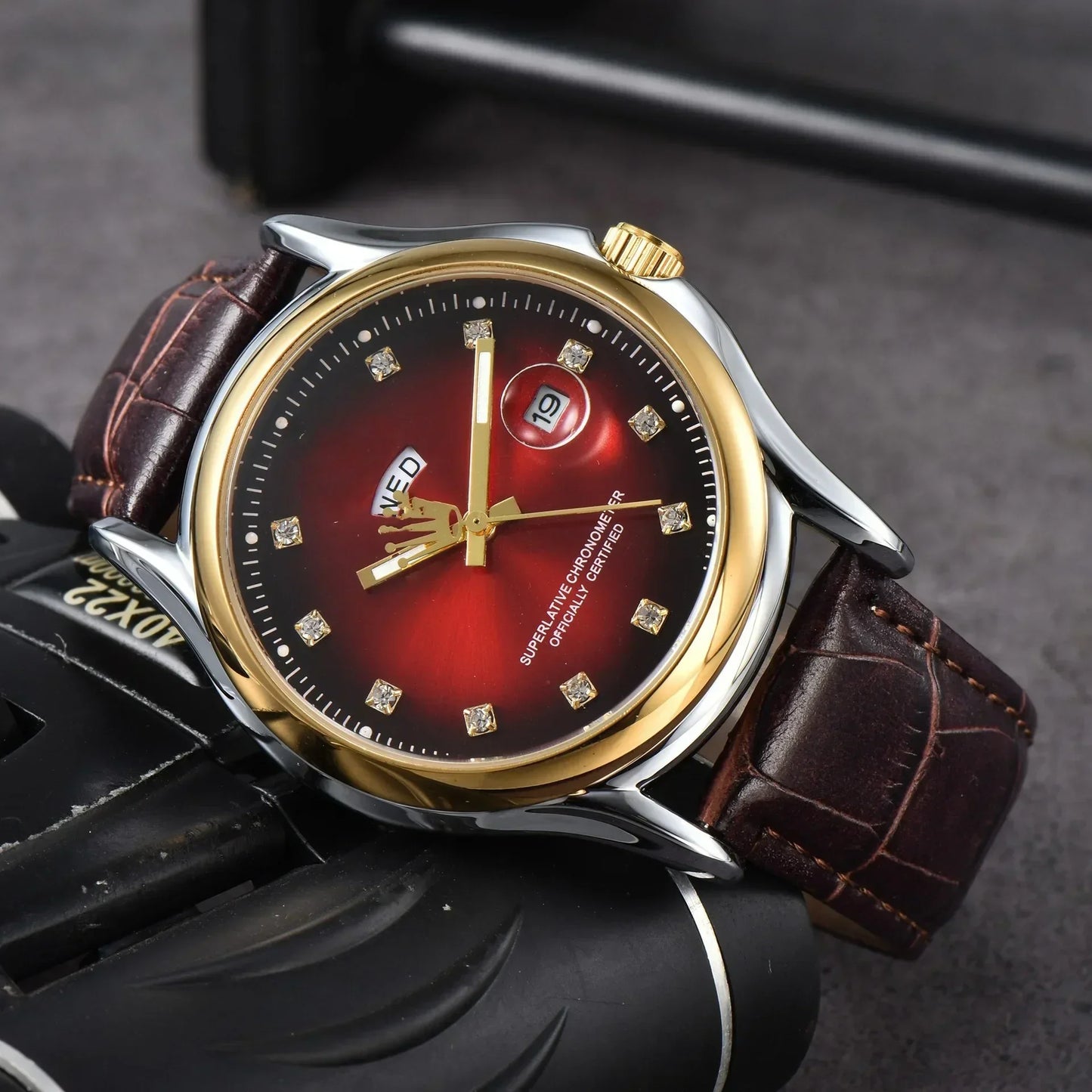 2025 New Luxury Men's Automatic Watch, Sapphire Crystal, Date Display, 100M Waterproof, Genuine Leather Strap, Business Casual