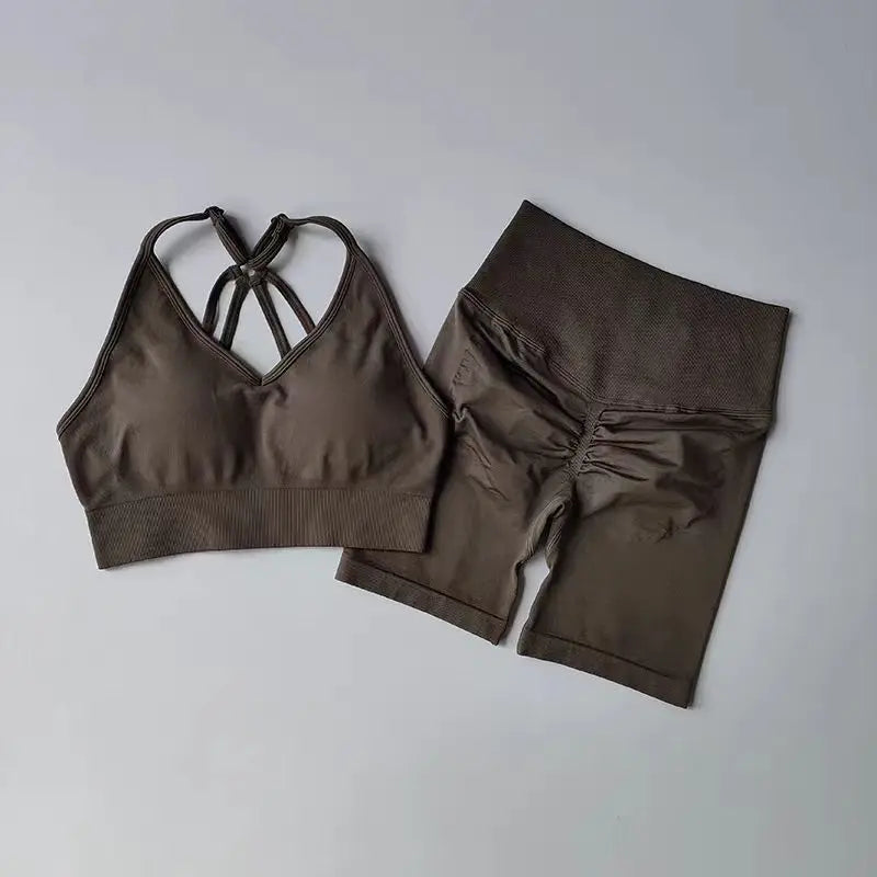CN Yoga Sets Women High Waist Workout Gear Gym Sportswear