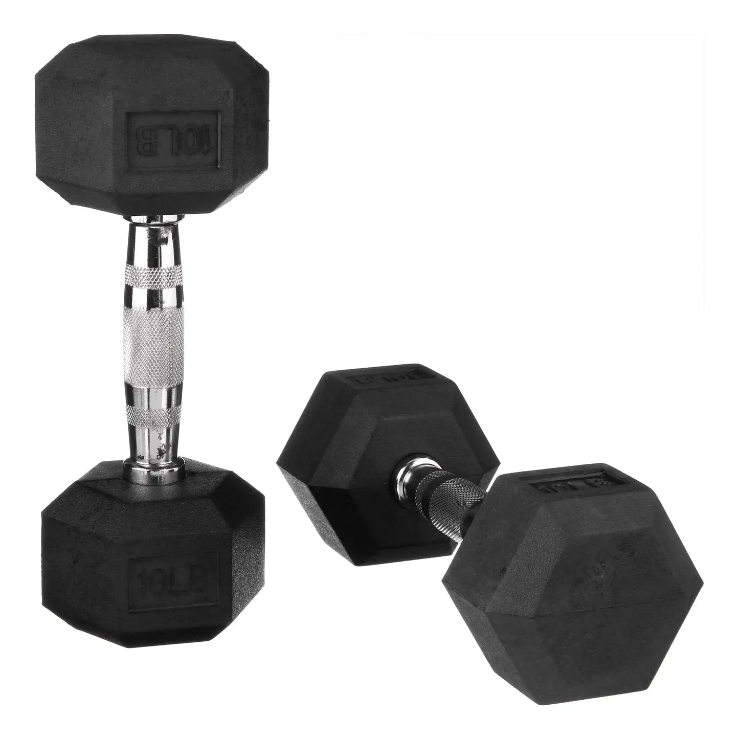 Hex Dumbbell Pair Rubber Encased For Home Gym Training