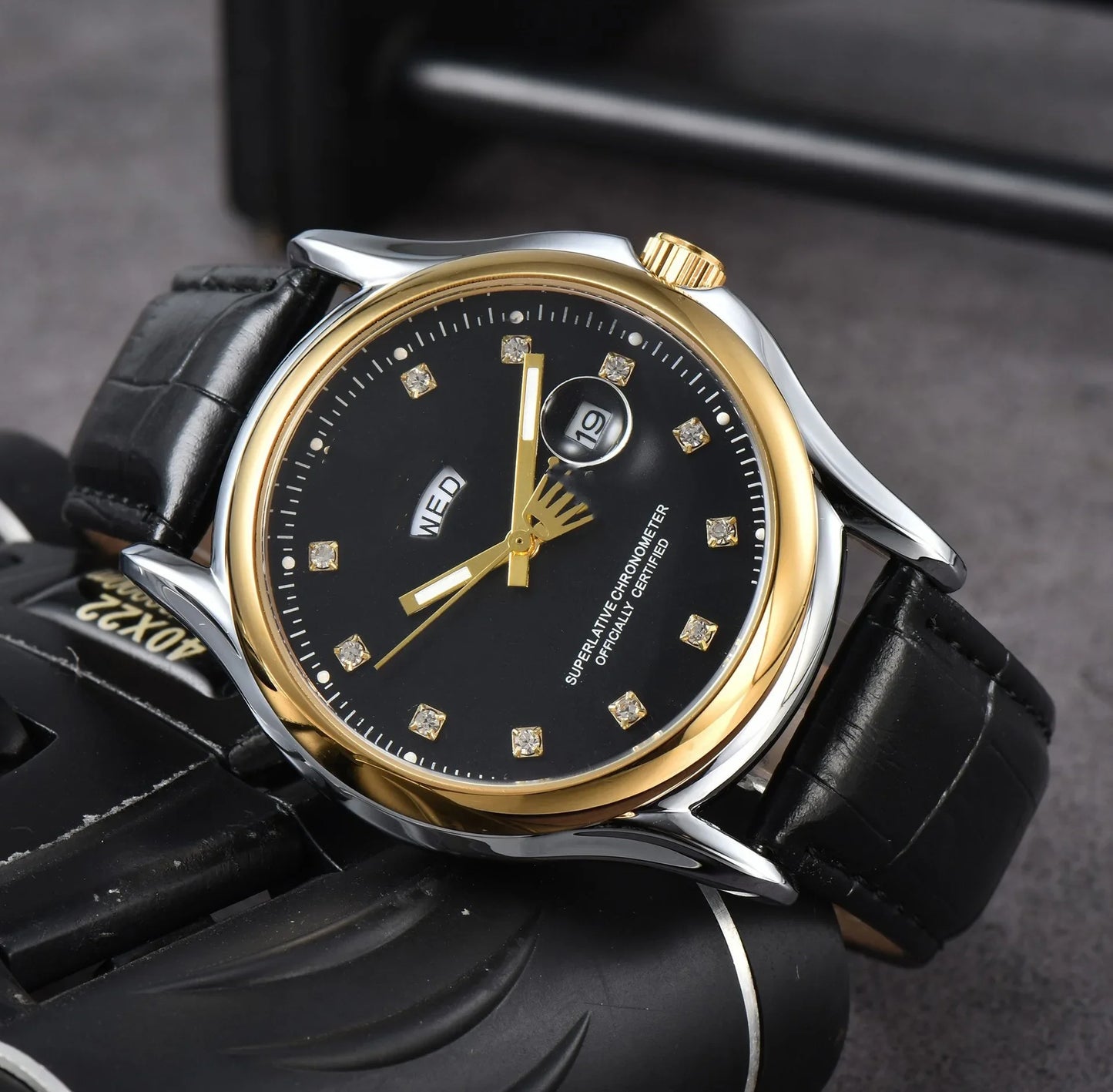 2025 New Luxury Men's Automatic Watch, Sapphire Crystal, Date Display, 100M Waterproof, Genuine Leather Strap, Business Casual