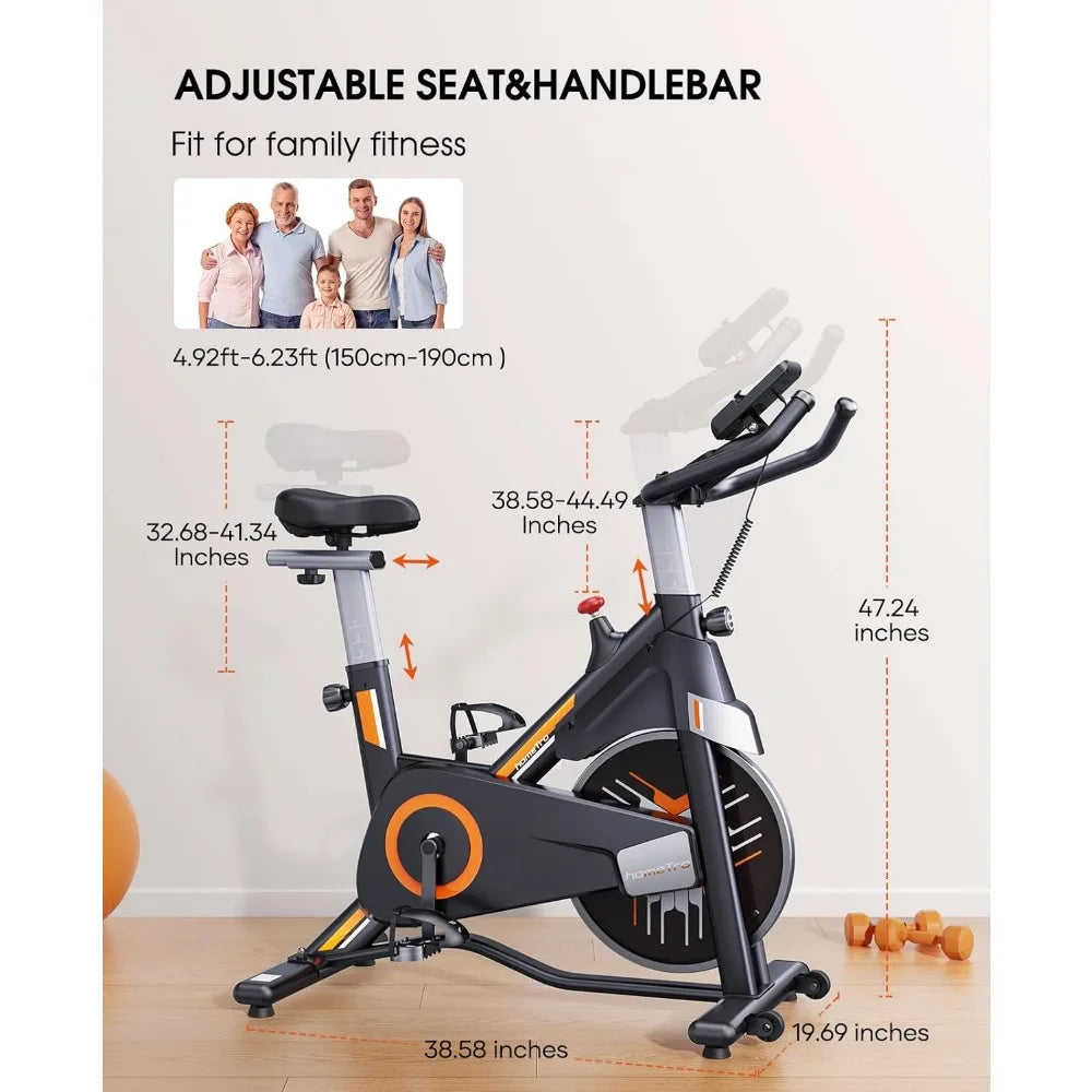 Stationary Exercise Bikes for Home, Magnetic Resistance,330 LBS Maximum Capacity, Quiet and Stable Indoor Cycle Bikes, Adjustabl