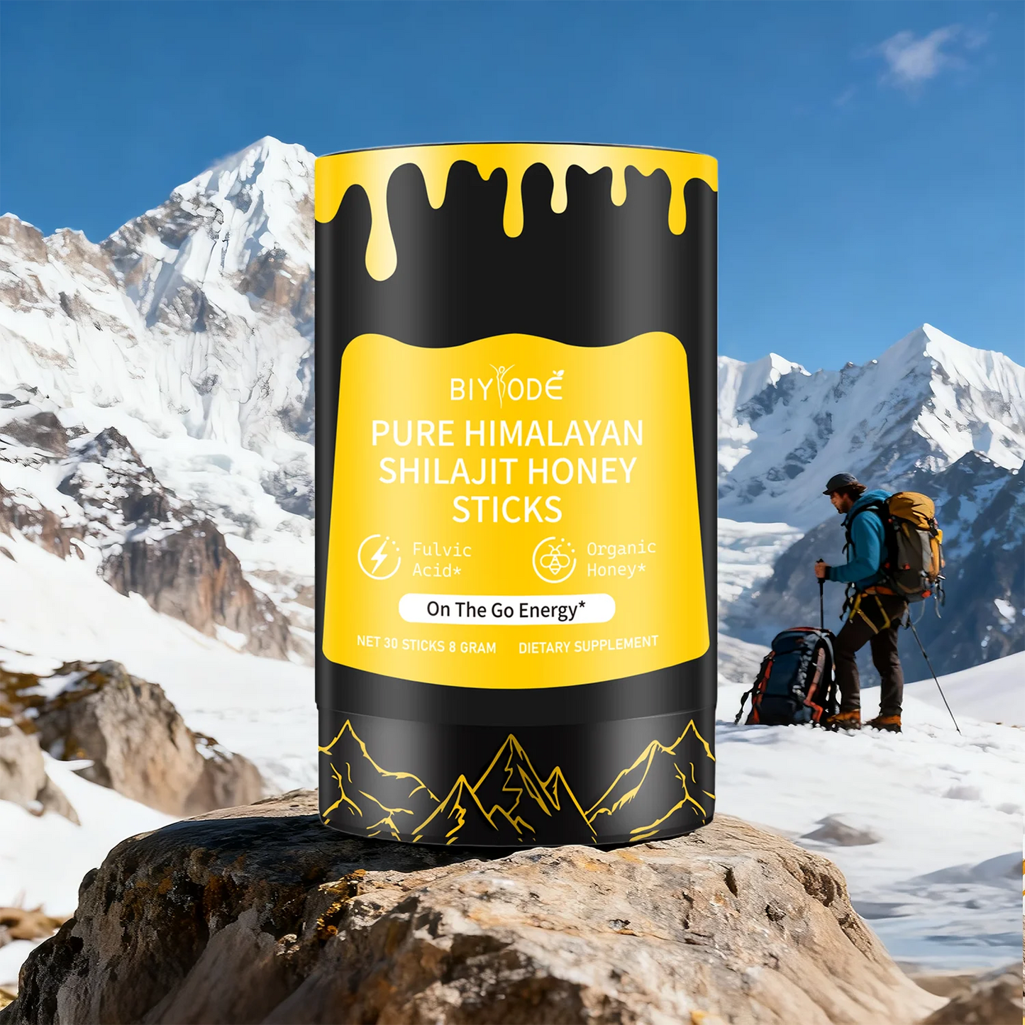 【BIYODE】Shilajit Honey Sticks Antioxidant Immunity Booster for Physical Mental Health Enhancement