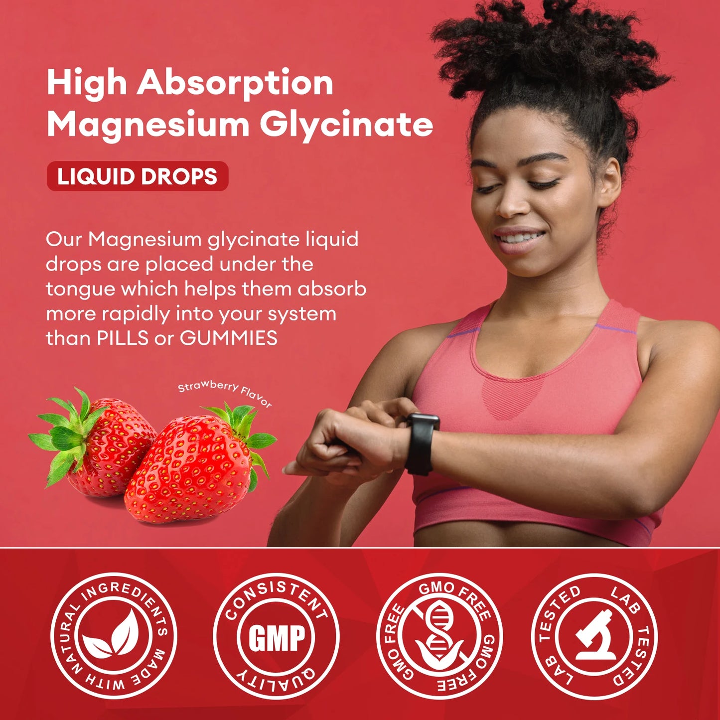 Magnesium Glycinate Liquid Drop, Sleep Support Vegan Non-GMO 30Ml