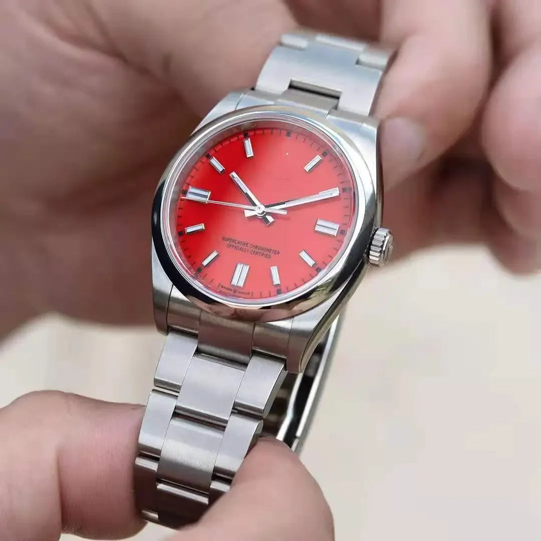 2025 New Japan NH35 Automatic Watch, 36MM/39MM Sapphire Crystal, 100M Waterproof Luminous, Sterile Dial Oyster-Style Bracelet