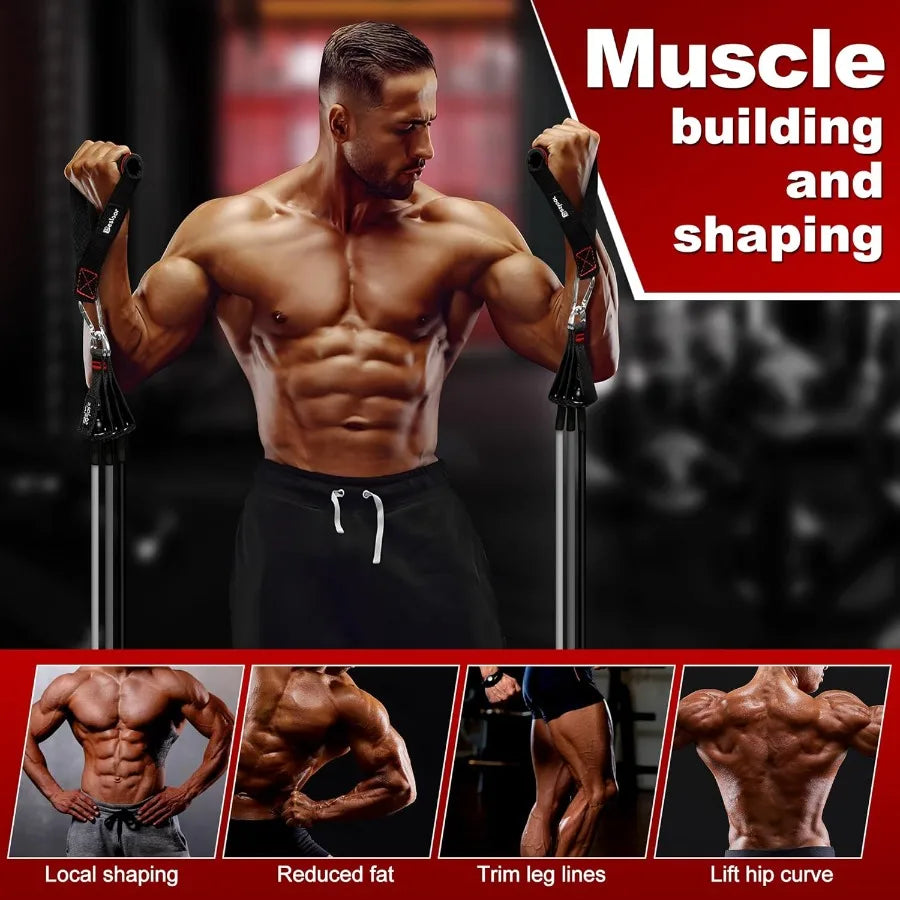 Resistance Band Set With Handles Door Anchor Ankle Strap