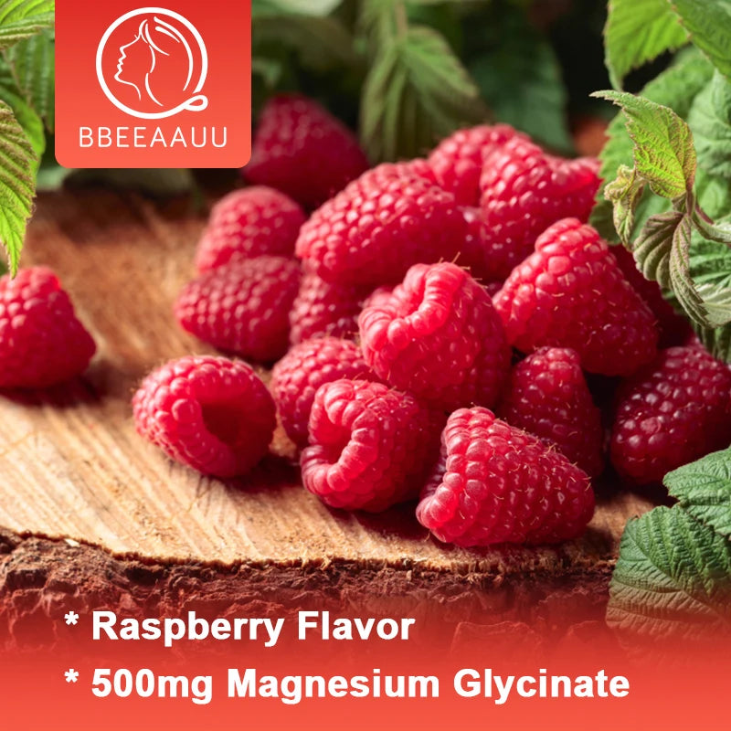 BBEEAAUU Glycinate Magnesium Gummies Support Sleep Health Calm Relieves Stress Support Memory Concentration and Muscle Spasms