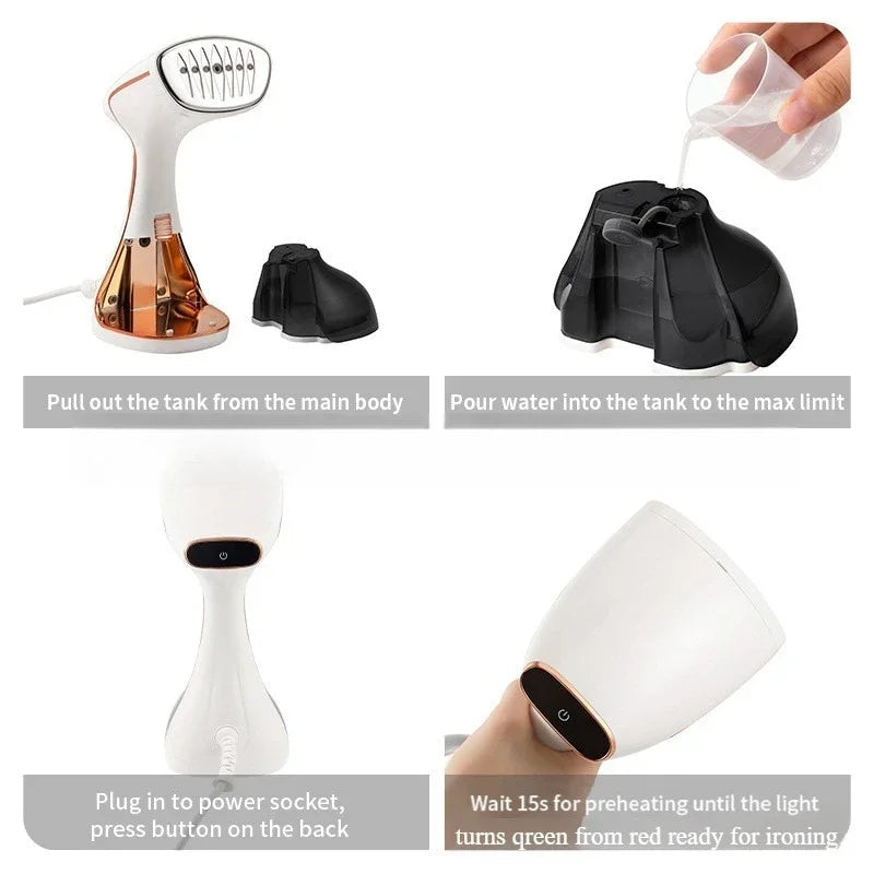 Handheld Garment Steamer Electric Household Steam Iron for clothes Portable Quick Heat Ironing Steam Machine for Home travel