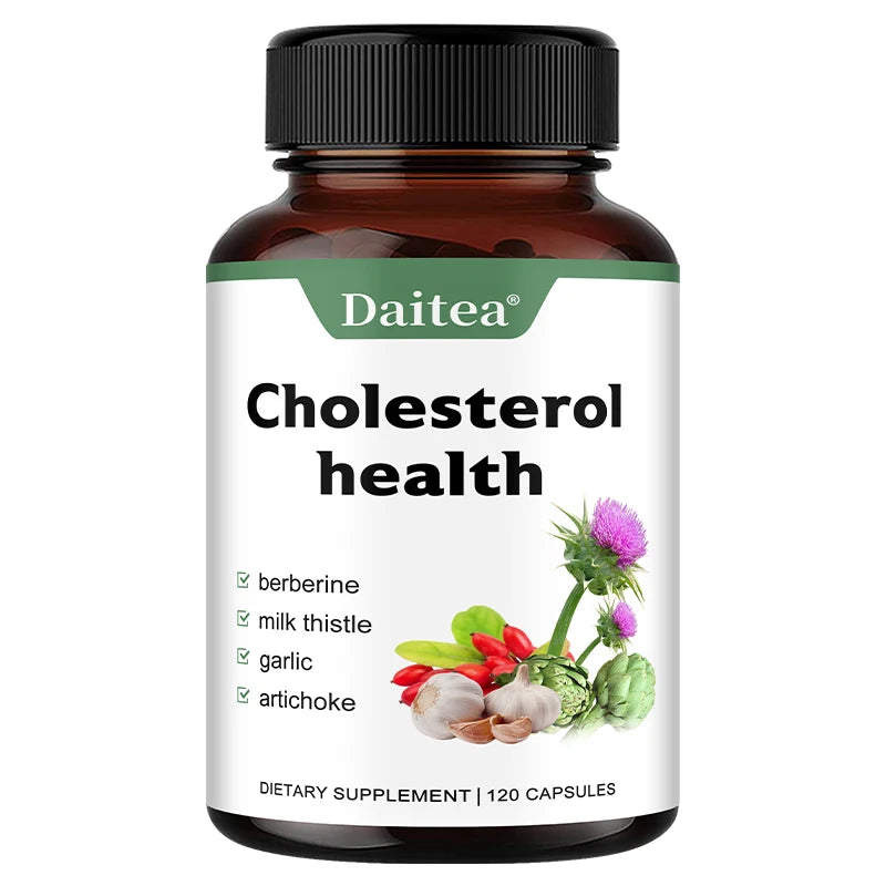 Cholesterol Health Capsules with Berberine, Milk Thistle, Garlic, Artichoke - Balanced Healthy Liver Function & Digestive System