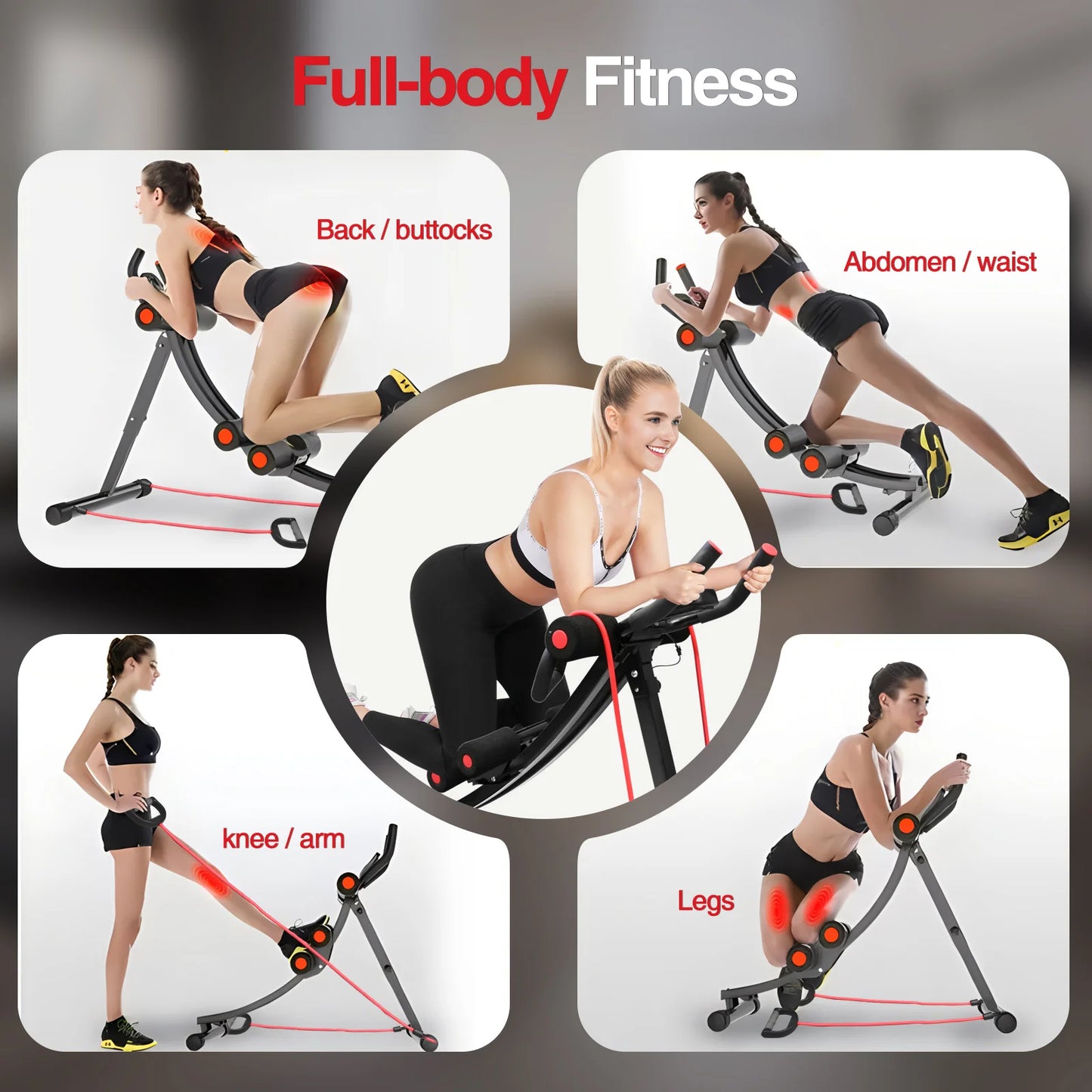 GIKPAL Foldable Ab Machine Core Abdominal Trainer Home Gym