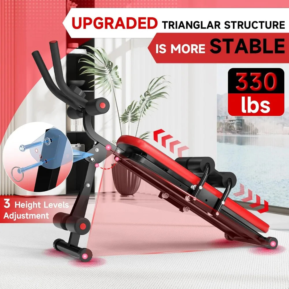 Folding abdominal trainer, adjustable abdominal trainer, abdominal core