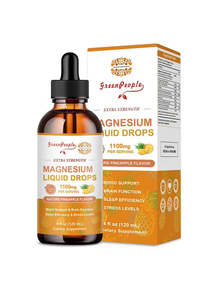 Magnesium Complex Supplement , Magnesium Liquid Drops with Magnesium Glycinate & Citrate ,Calm Mood, Muscle & Sleep for Adults