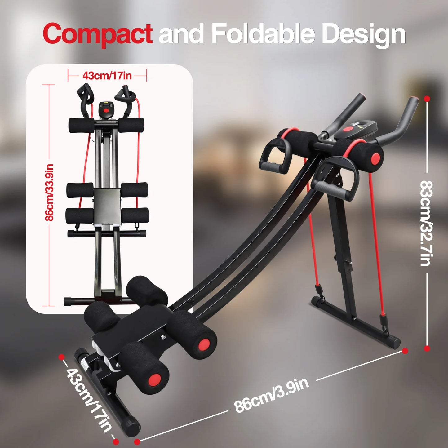 GIKPAL Foldable Ab Machine Core Abdominal Trainer Home Gym