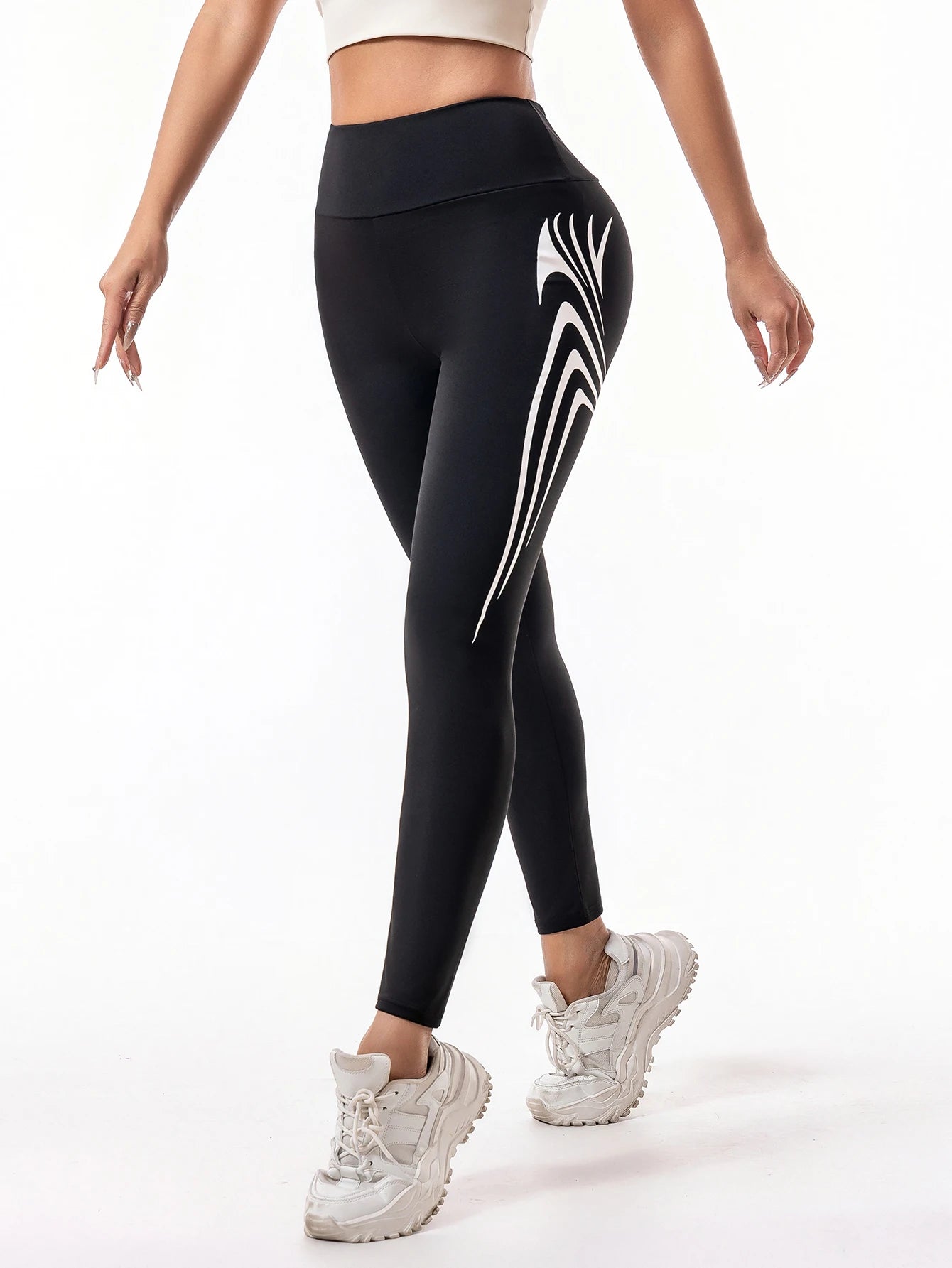 Letter fitness quick dry pants women slim slim sports running casual yoga nine-point pants summer thin
