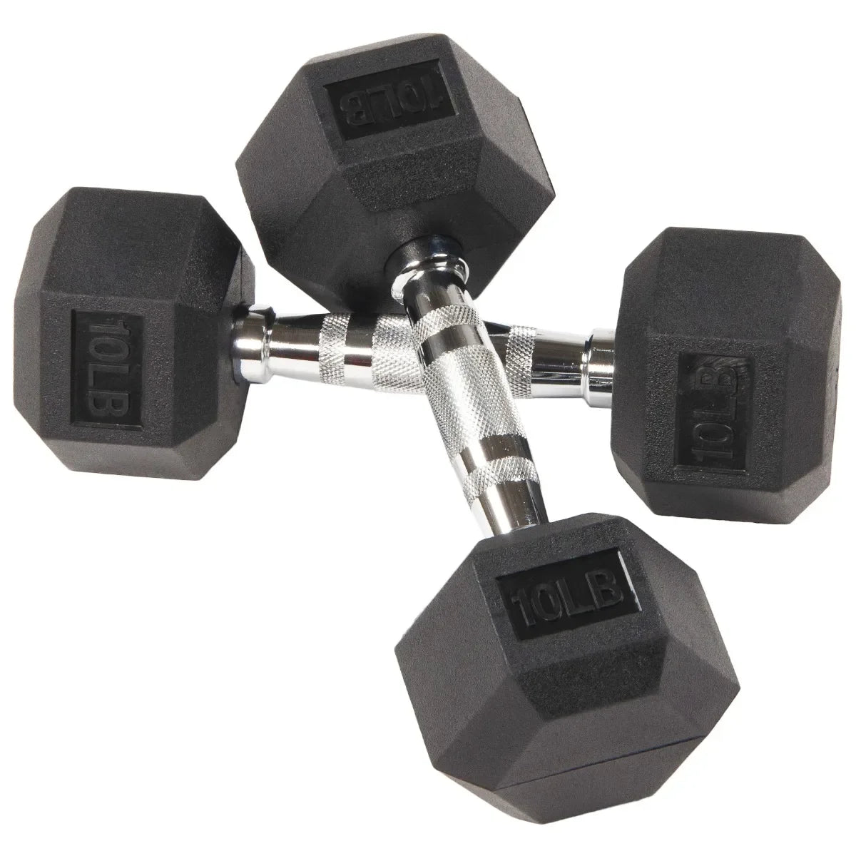 Hex Dumbbell Pair Rubber Encased For Home Gym Training
