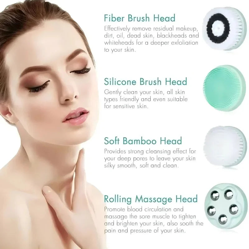 VIMYSHOW 4 In 1 Facial Cleansing Brush IPX7 Waterproof