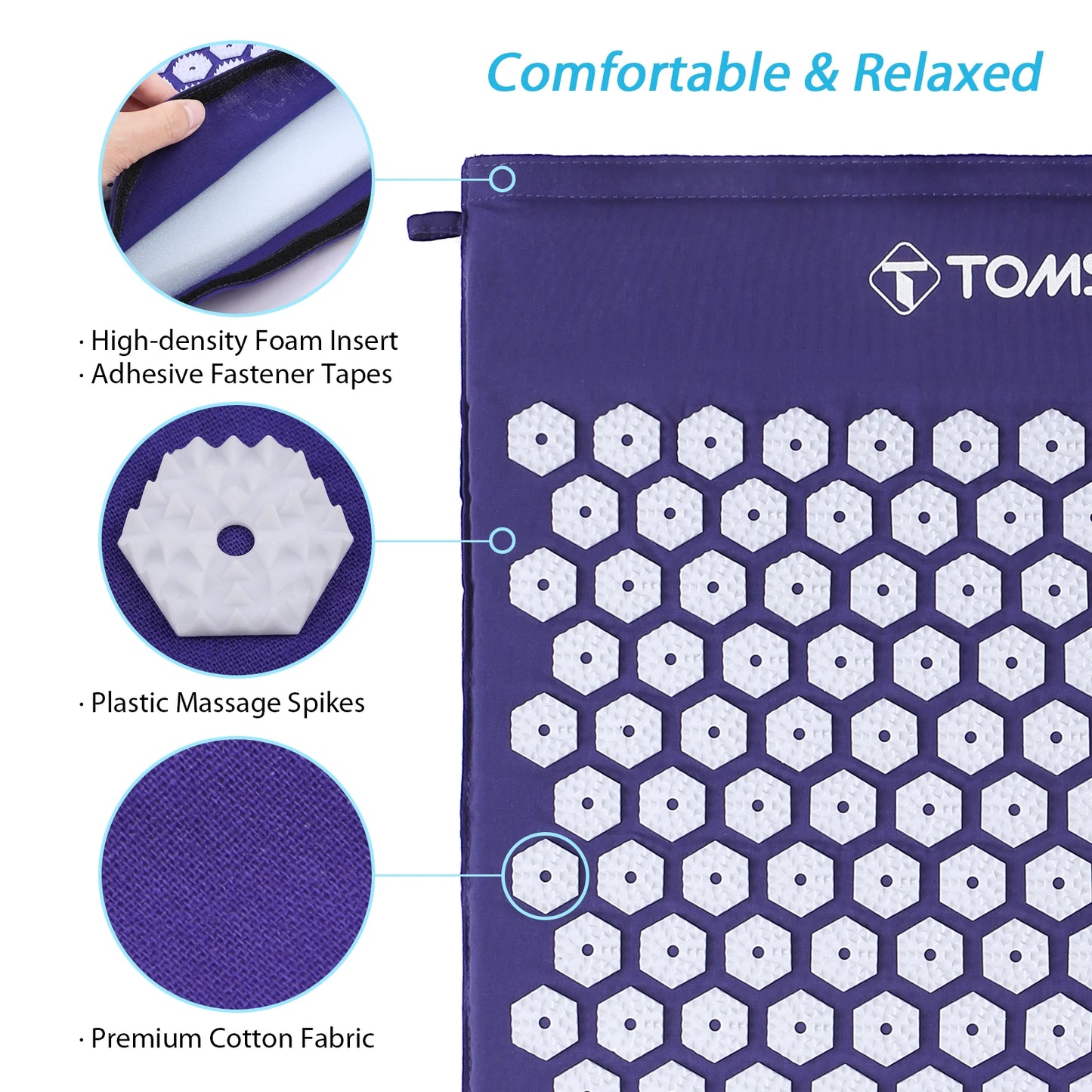 acupressure mat for stress relief TOMSHOO Acupressure Mat and Pillow Massage Set with Bag for Muscle Relaxation Stress Relief