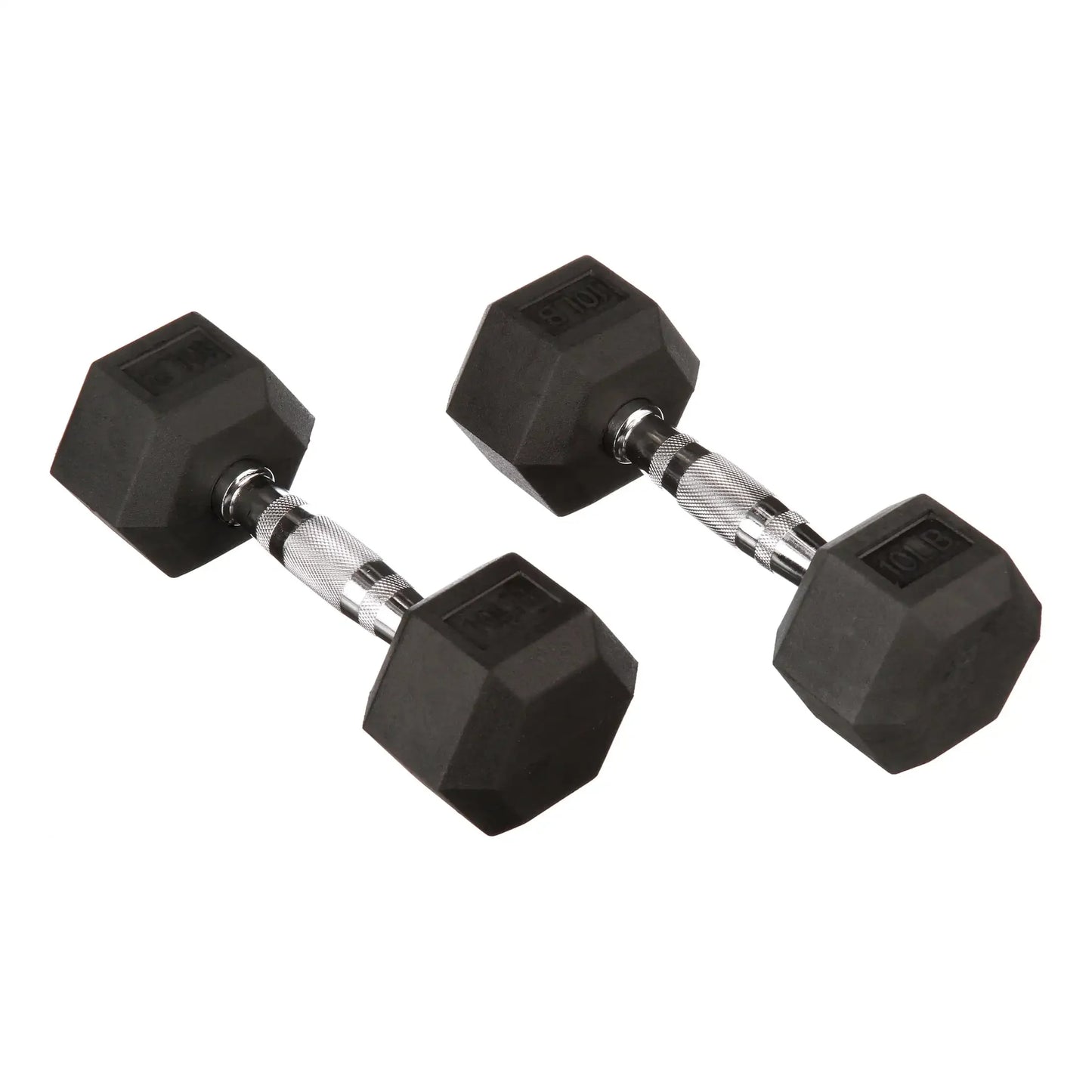 Hex Dumbbell Pair Rubber Encased For Home Gym Training