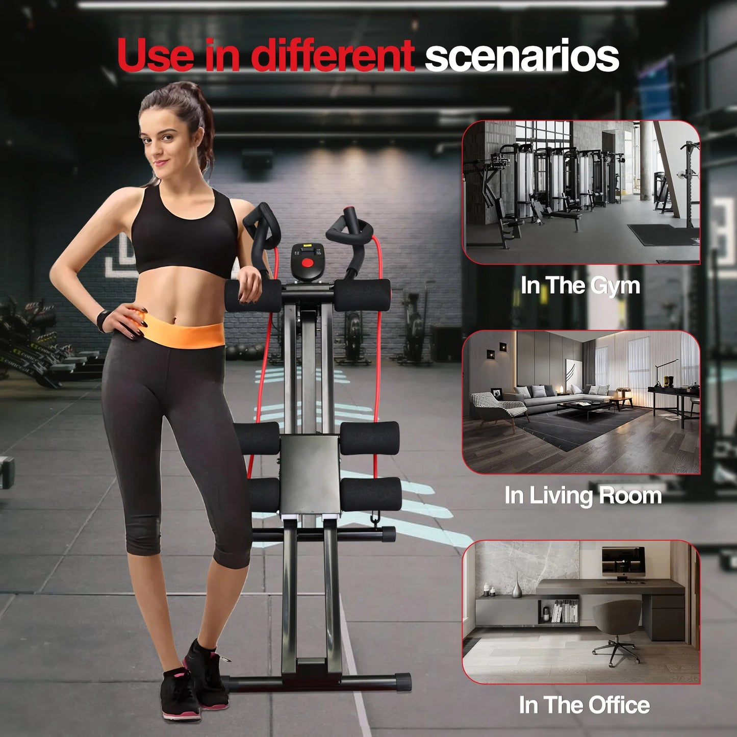GIKPAL Foldable Ab Machine Core Abdominal Trainer Home Gym