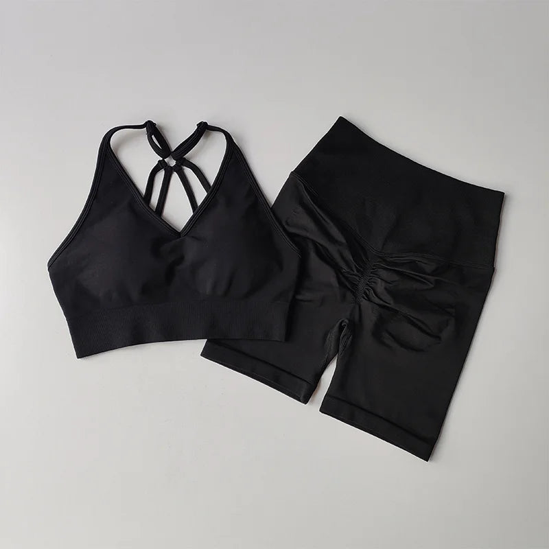 CN Yoga Sets Women High Waist Workout Gear Gym Sportswear