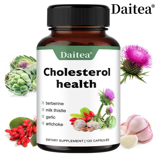 Cholesterol Health Capsules with Berberine, Milk Thistle, Garlic, Artichoke - Balanced Healthy Liver Function & Digestive System