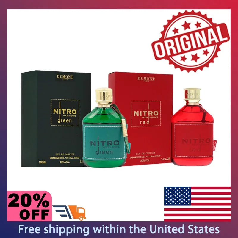 Dumont Nitro Red Nitro Green Eau De Parfum Spray 100ml Original Arab Perfumes Lasting Floral Fruit Fragrance Perfume Hombre Gift