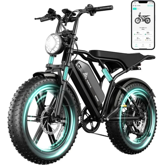 Electric Bike for Adults 1500W Peak 20" Fat Tire All-Terrain E-Bike 60/110 Miles 28MPH Electric Dirt Bike for Road Sand Moun