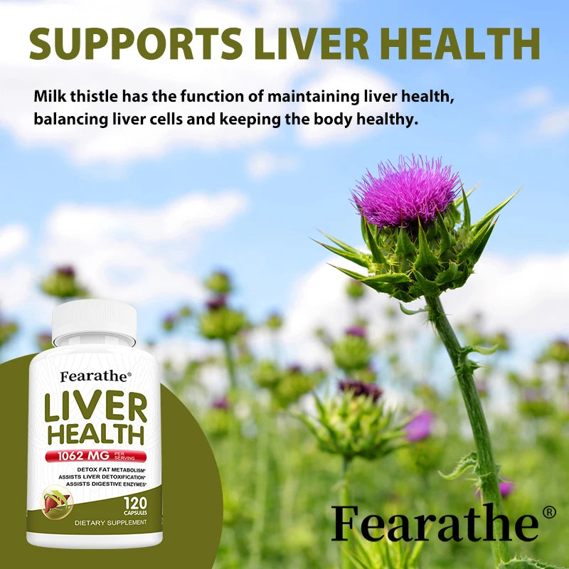 Liver Health Supplement - Milk Thistle Extract for Cleansing, Detoxification, Balanced Metabolism, Energy and Overall Health