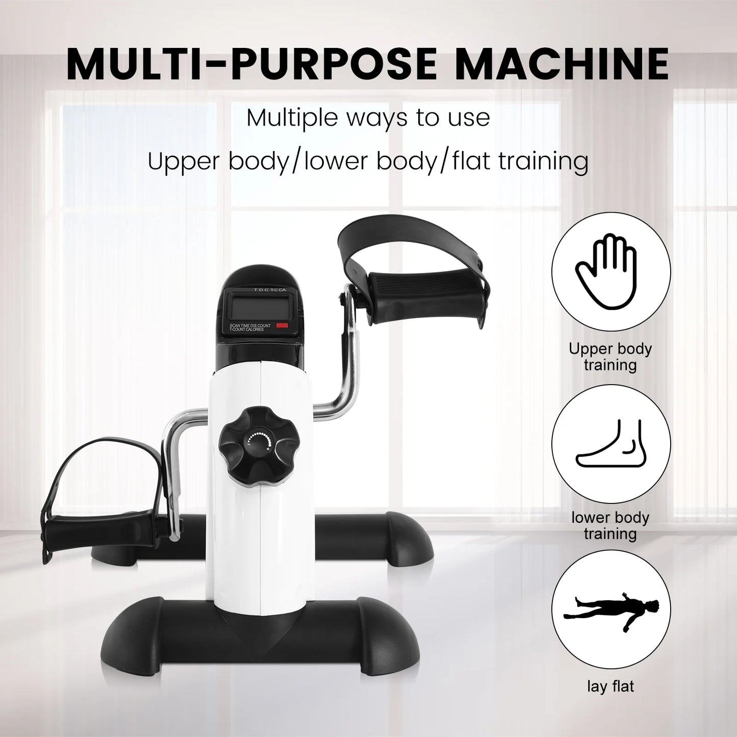 Under Desk Exercise Bike With LCD Display Pedal Exerciser
