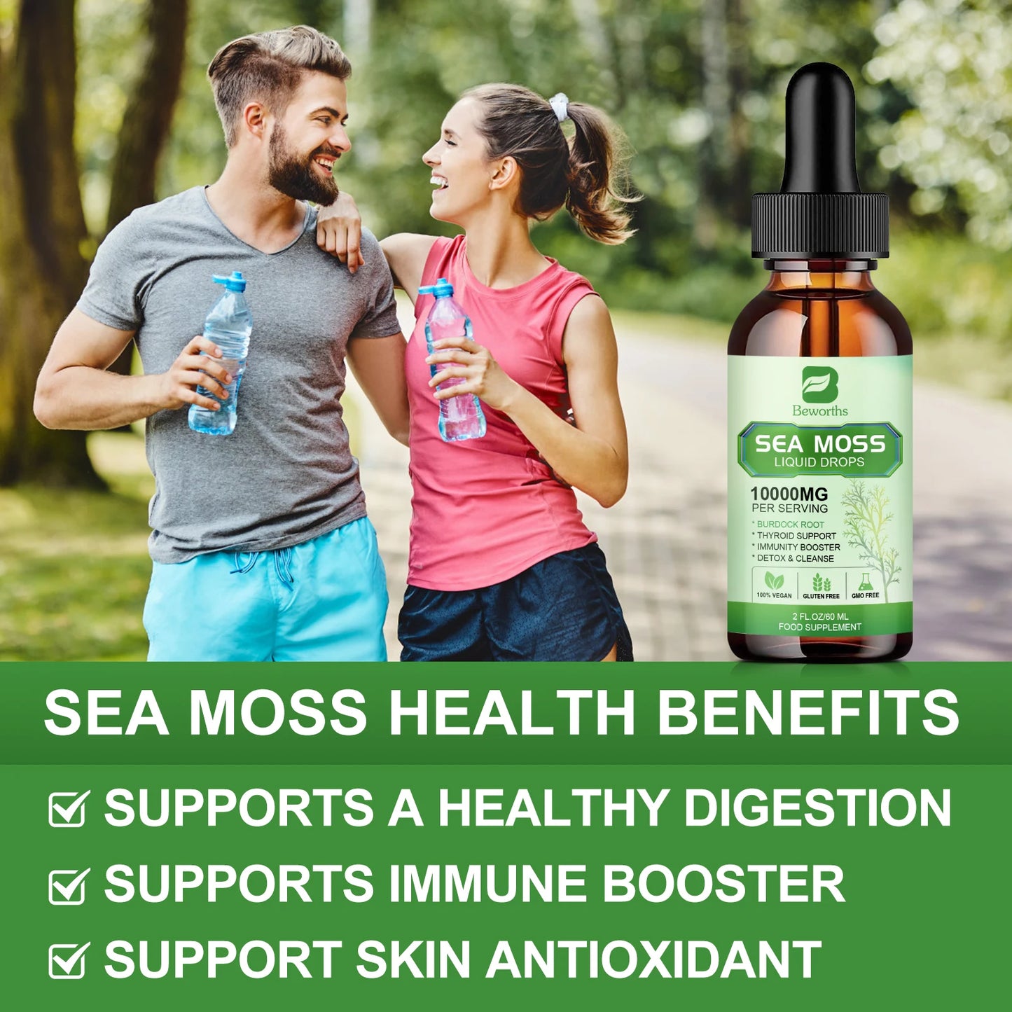 Sea Moss Liquid Drops - Sea Moss Black Seed Oil Multimineral Seamoss Supplement Support Antioxidant, Immune, Gut Health