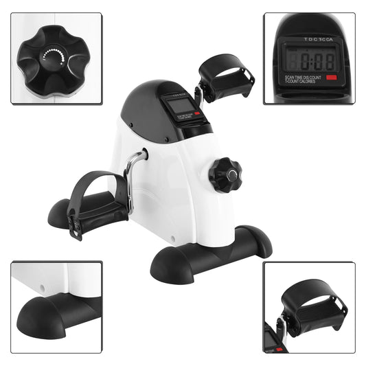 Under Desk Exercise Bike With LCD Display Pedal Exerciser