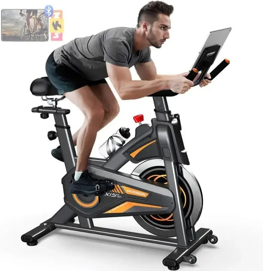 Exercise Bike, Stationary Bike for Home 350/380 lbs Weight Capacity, Magnetic Workout Bike with Bluetooth App, Brake Pad Indoor