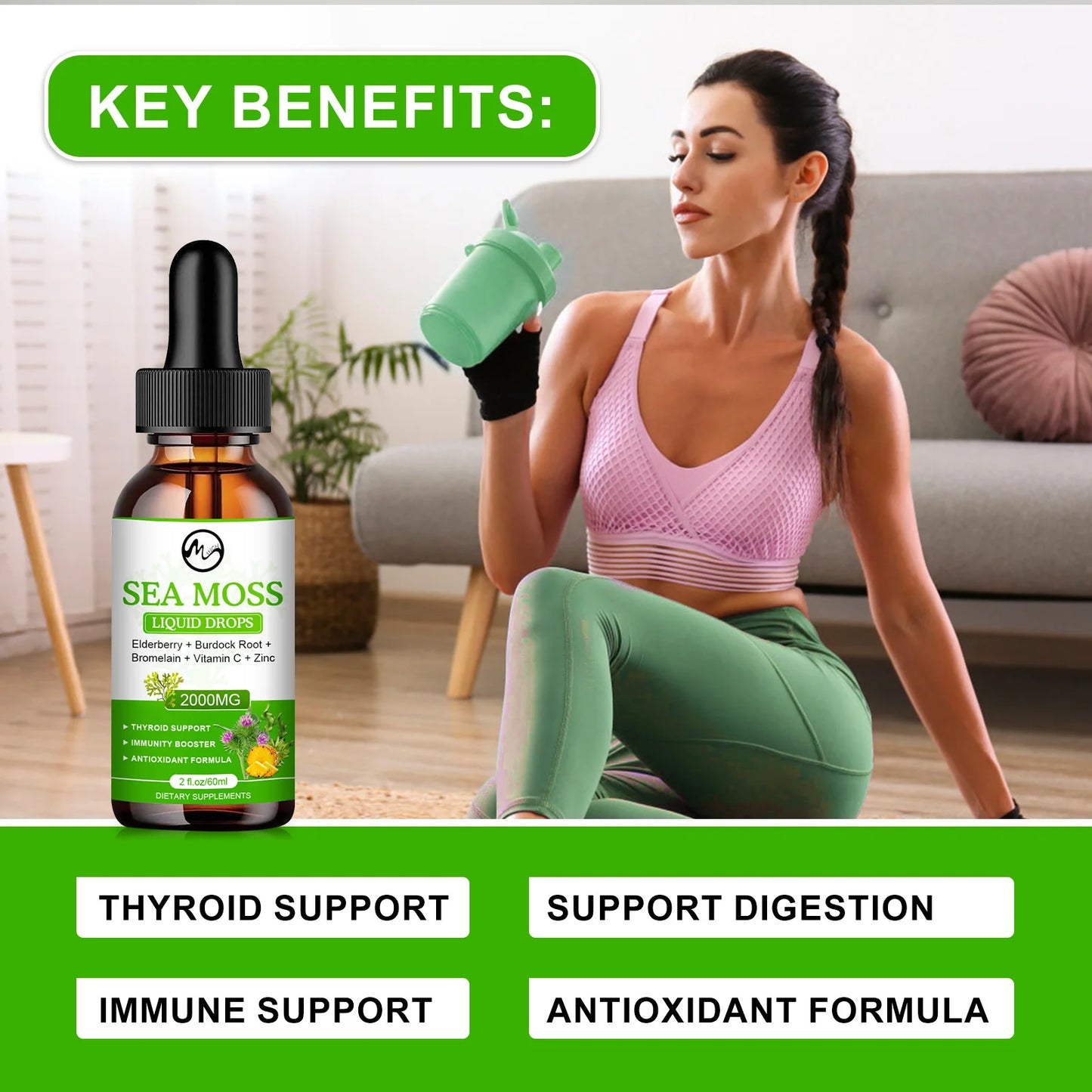 Organic Sea Moss Drops - Irish Sea Moss - Joint Support Supplement - Immune Support Supplement