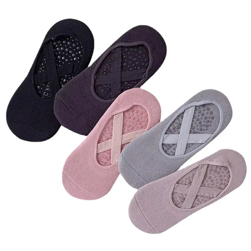 3 Pairs/5 Pairs/1 Pair Yoga Socks Women Cotton Silicone Non-slip Pilates Grip Towel No-Show Barre Breathable Bandage Sports Sock