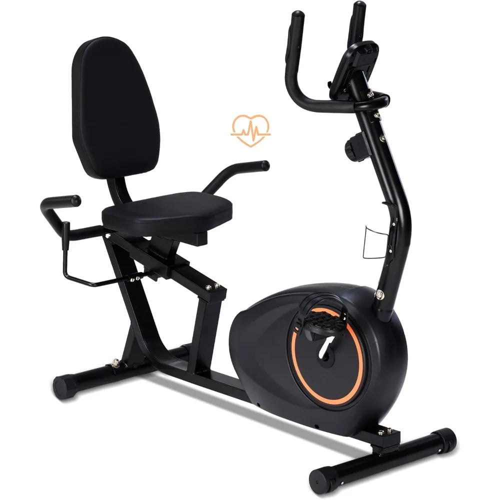 Recumbent Exercise Bike for Home with Quiet 16 Levels Magnetic Resistance, Recumbent Bike for Seniors & Adults